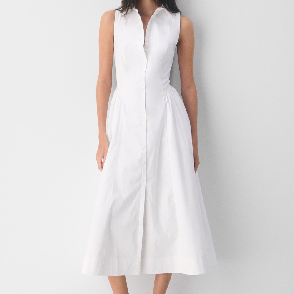 Aritzia Elegant White Midi Dress